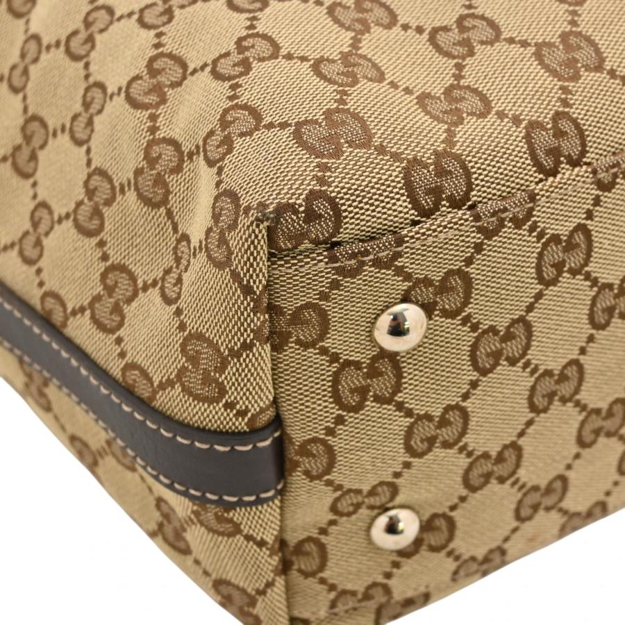 GUCCI GGキャンバス トートバッグ ベージュ/ブラウン GUCCI（グッチ） 【中古】グッチ GGキャンバス トートバッグ ベージュ