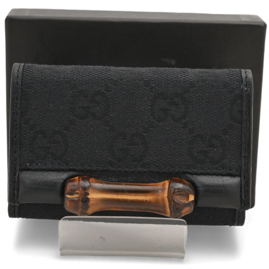 GUCCI（グッチ） GGキャンバス バンブー 6連キーケース ブラック B