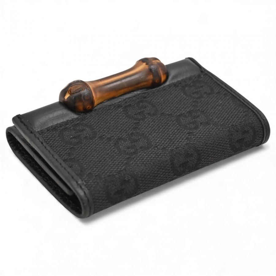 GUCCI（グッチ） GGキャンバス バンブー 6連キーケース ブラック B