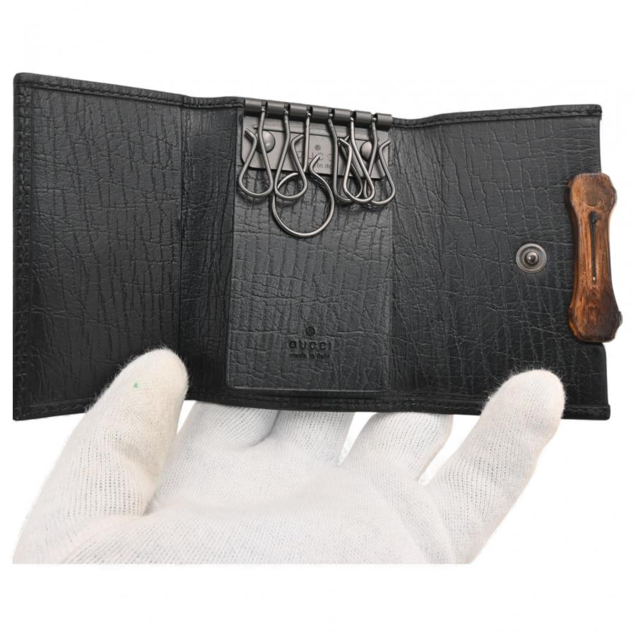 GUCCI（グッチ） GGキャンバス バンブー 6連キーケース ブラック B