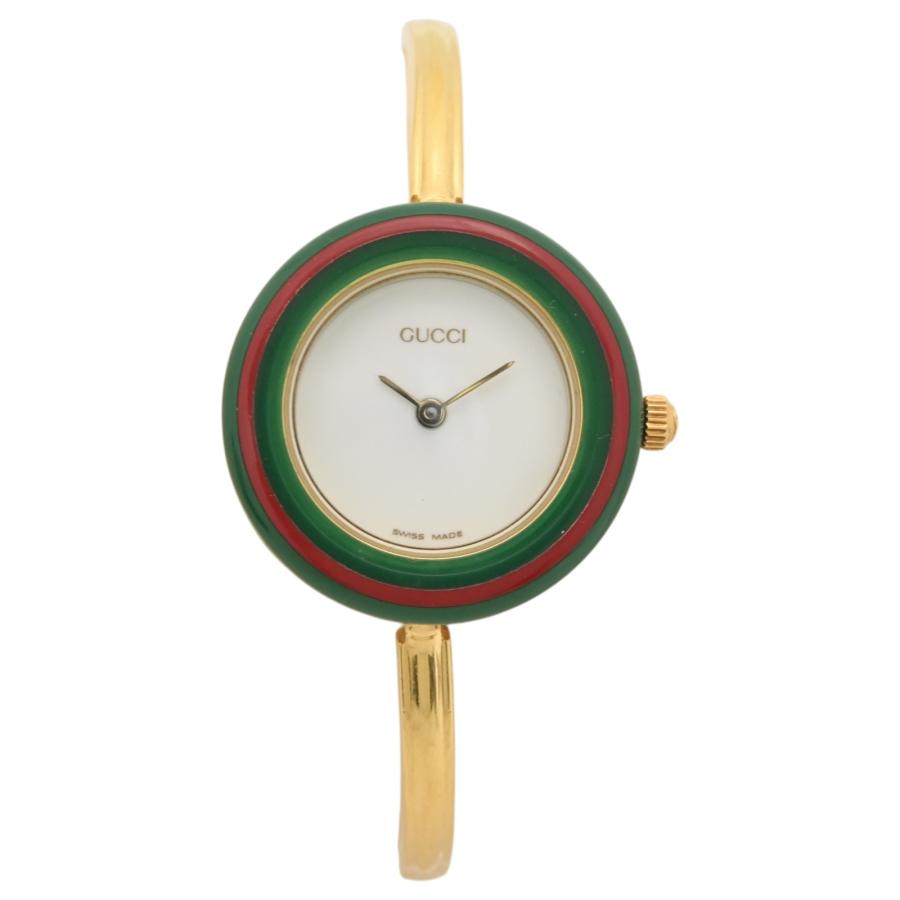 【稼動】 グッチ 腕時計 チェンジベゼル 11色 クォーツ バングルウォッチ GUCCI（グッチ） 【中古】グッチ チェンジベゼル 腕時計 11/12.2