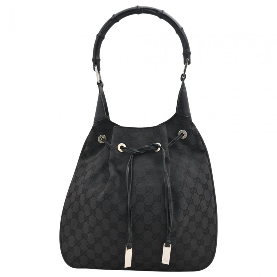 GUCCI GGキャンバス 巾着ショルダーバッグ 美品 GUCCI（グッチ） 【中古】グッチ GGキャンバス ショルダーバッグ 巾着
