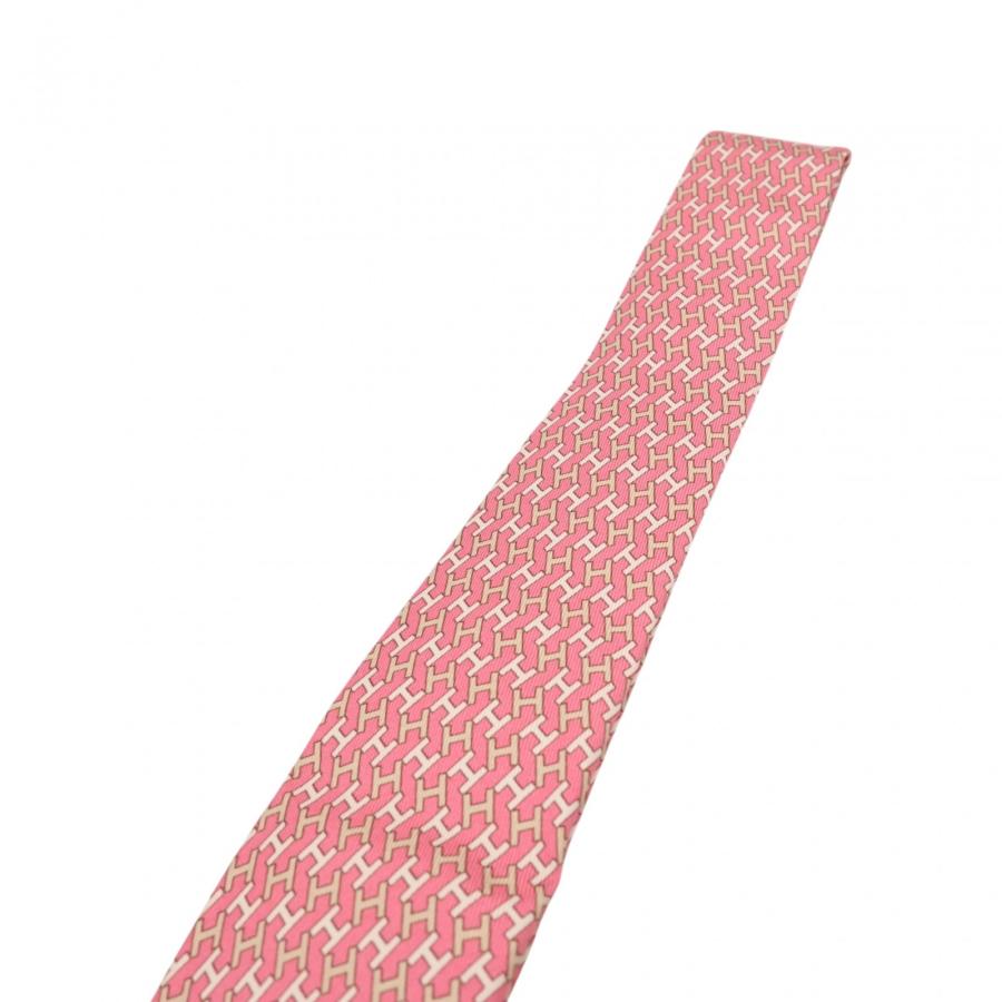 HERMES（エルメス） 【中古】エルメス Hロゴ ネクタイ シルク 総柄