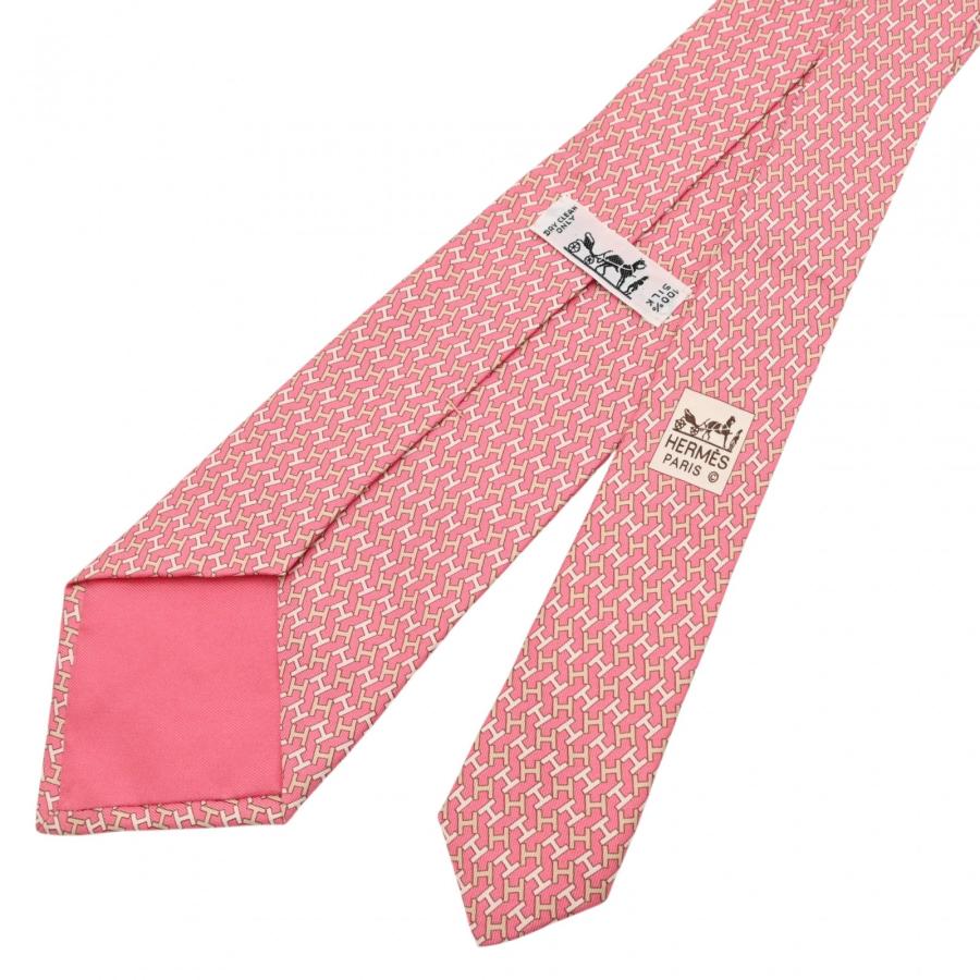 N622 美品 エルメス 総柄 H柄 シルク 高級 ビジネス ネクタイ メンズ HERMES（エルメス） 【中古】エルメス Hロゴ ネクタイ シルク 総柄