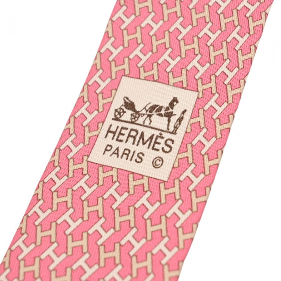 HERMES（エルメス） 【中古】エルメス Hロゴ ネクタイ シルク 総柄