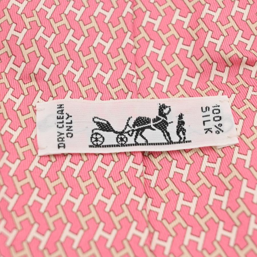 HERMES（エルメス） 【中古】エルメス Hロゴ ネクタイ シルク 総柄