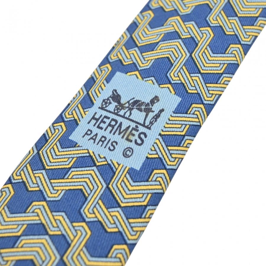 【新品未使用】HERMES 青 ドット柄 シルクネクタイ HERMES（エルメス） 【中古】エルメス ネクタイ シルク ブルー