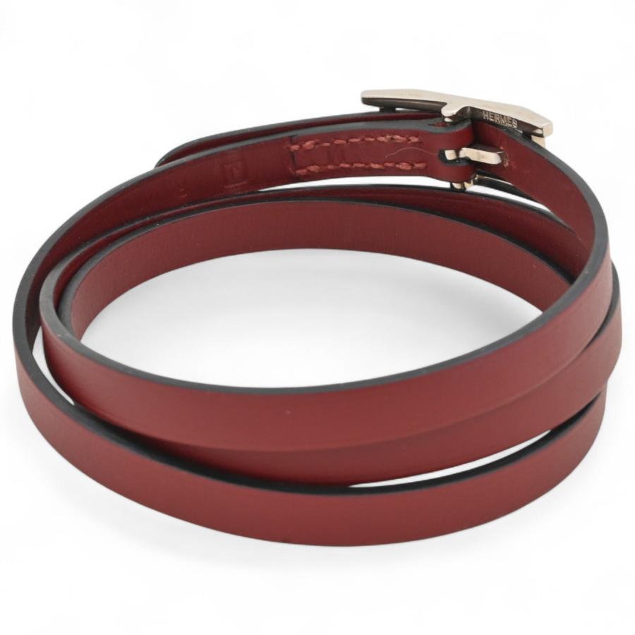 エルメス ブレスレット レザー メタル ボルドーランク he8813ht HERMES エルメス ブレスレット レザー メタル ボルドー Aランク