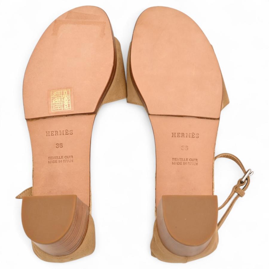 HERMES（エルメス） エスパドリーユ サンダル ベージュ 36 Aランク