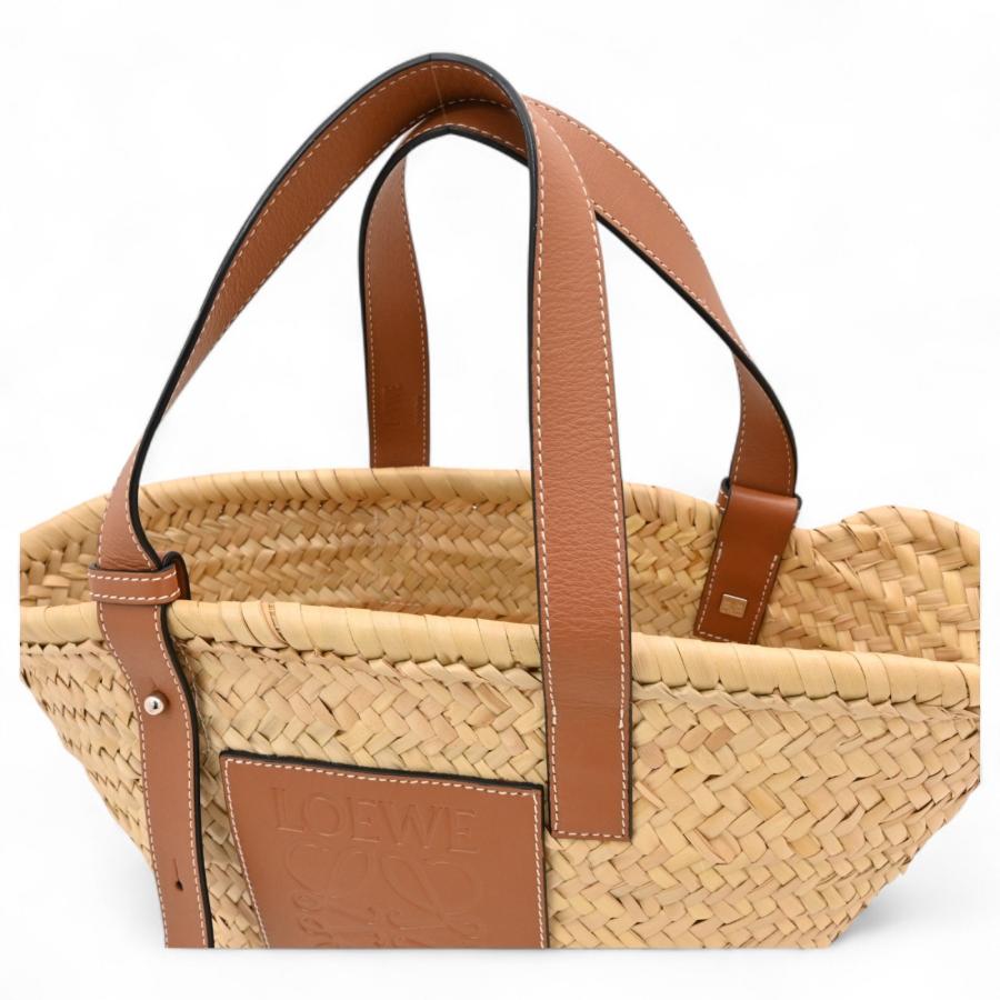 LOEWE ロエベ バスケットバッグ かごバッグ ベージュ×ブラウン Bランク