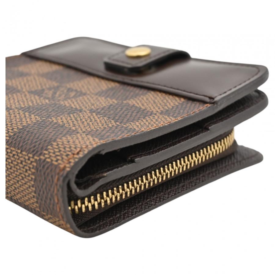 中古 LOUIS VUITTON ダミエ エベヌ 折財布 コンパクト ウォレット LOUIS VUITTON（ルイ・ヴィトン） 【中古】ルイヴィトン ダミエ