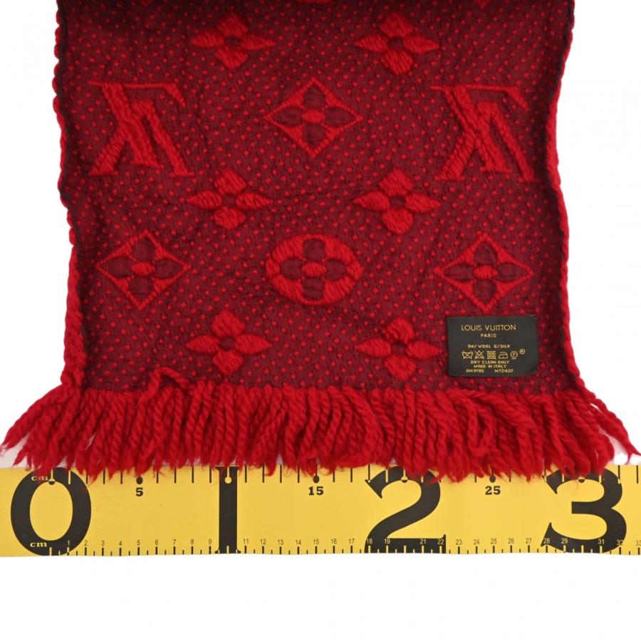 【中古】ルイヴィトン モノグラム エシャルプ ロゴマニア マフラー レッド Bランク lv8525cc ルイヴィトン モノグラム エシャルプ ロゴマニア マフラー レッド B