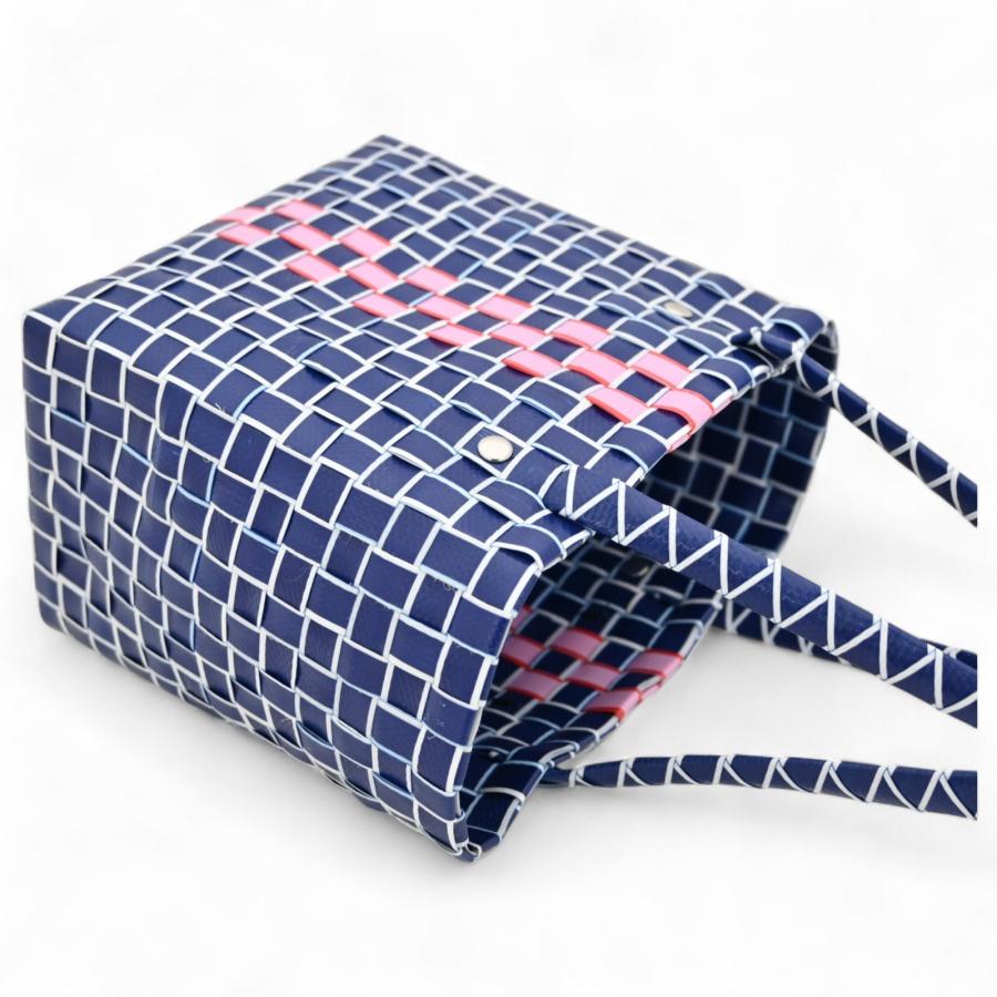 MARNI マルニ かごバッグ ピクニック ネイビー × ピンク Bランク