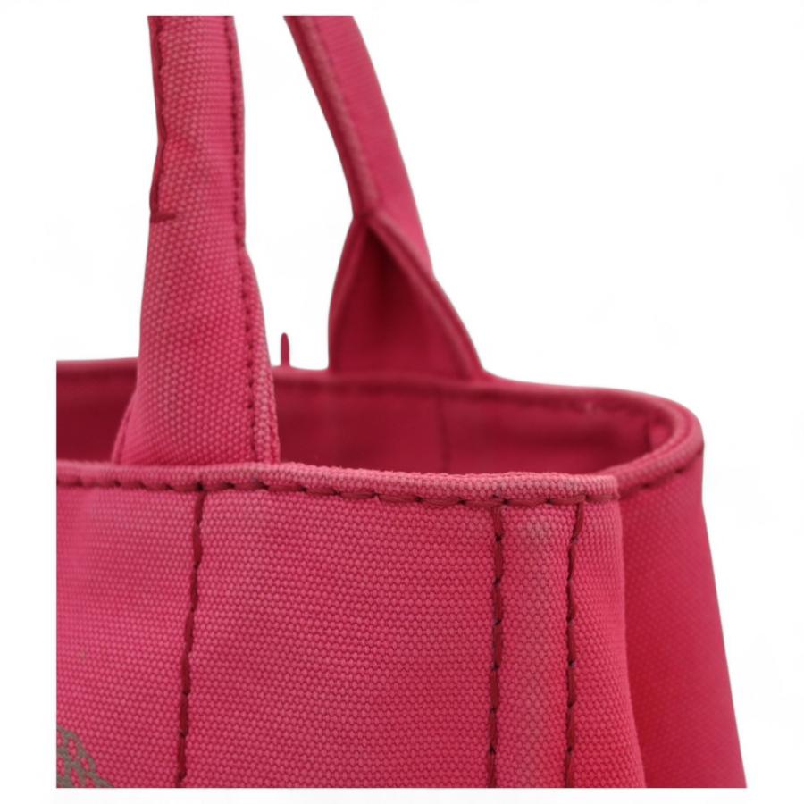 PRADA プラダ ミニカナパ デニム × ピンク ハンドバッグ Bランク 