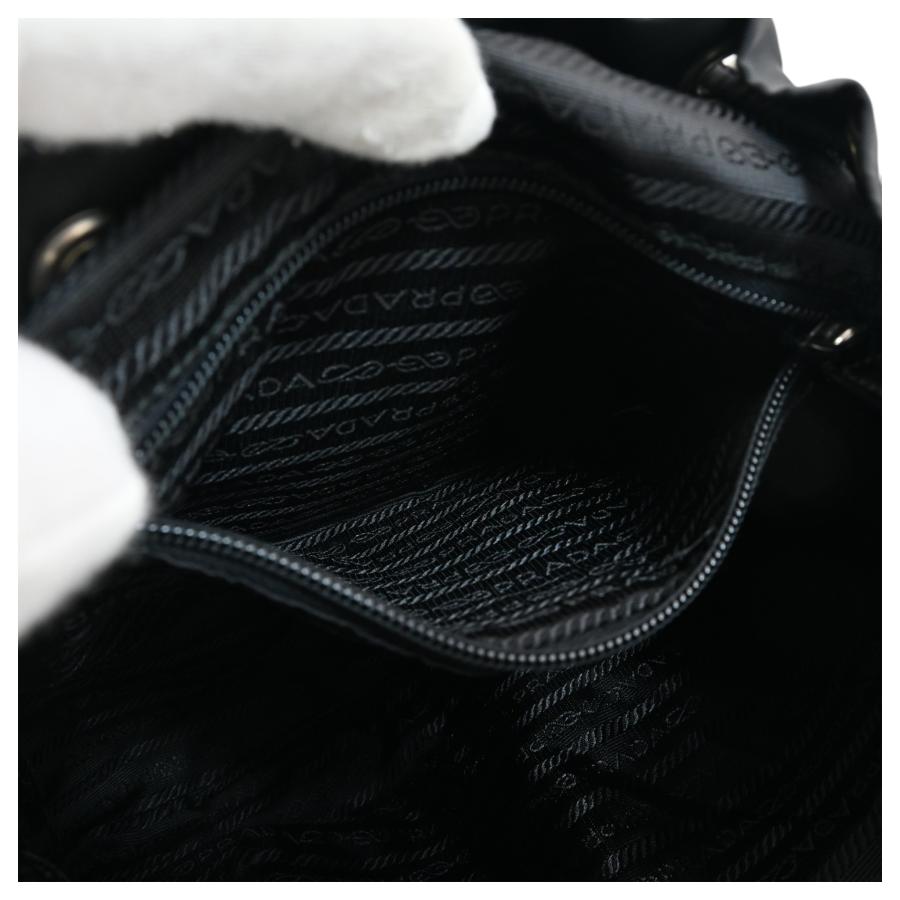 プラダ ロゴプレート スモール バックパック リュック ブラック Bランク pr1339rr | PRADA | 10