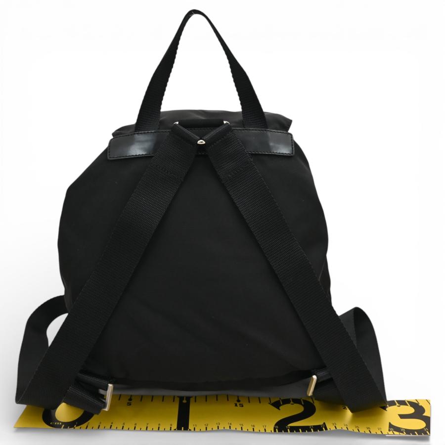 プラダ ロゴプレート スモール バックパック リュック ブラック Bランク pr1339rr | PRADA | 01