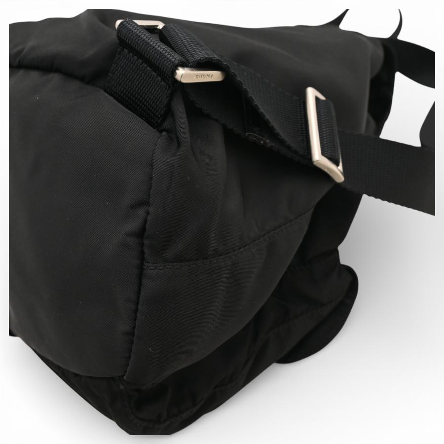 プラダ ロゴプレート スモール バックパック リュック ブラック Bランク pr1339rr | PRADA | 05