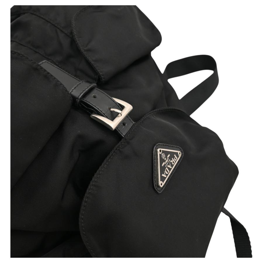 プラダ ロゴプレート スモール バックパック リュック ブラック Bランク pr1339rr | PRADA | 07