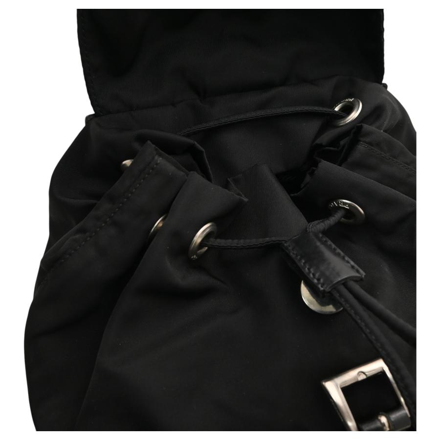 プラダ ロゴプレート スモール バックパック リュック ブラック Bランク pr1339rr | PRADA | 08