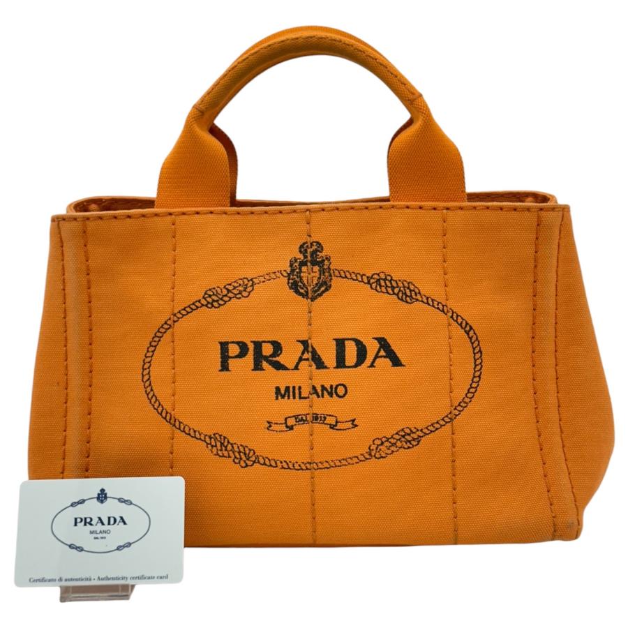 PRADA（プラダ） 【中古】プラダ カナパ ミニトートバッグ キャンバス