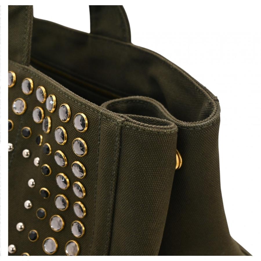 プラダ カナパ ビジュー トートバッグ グリーン Bランク pr5050cd | PRADA | 05