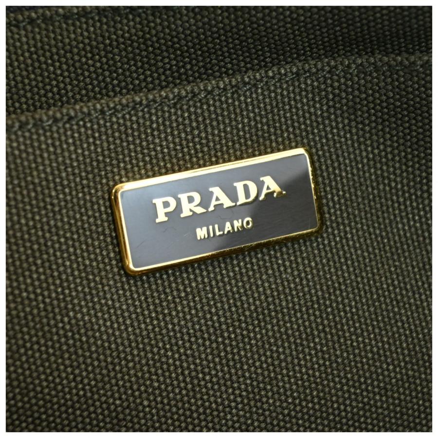 プラダ カナパ ビジュー トートバッグ グリーン Bランク pr5050cd | PRADA | 08