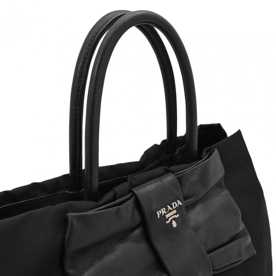 PRADA（プラダ） 【中古】プラダ ハンドバッグ リボン ナイロン ロゴ