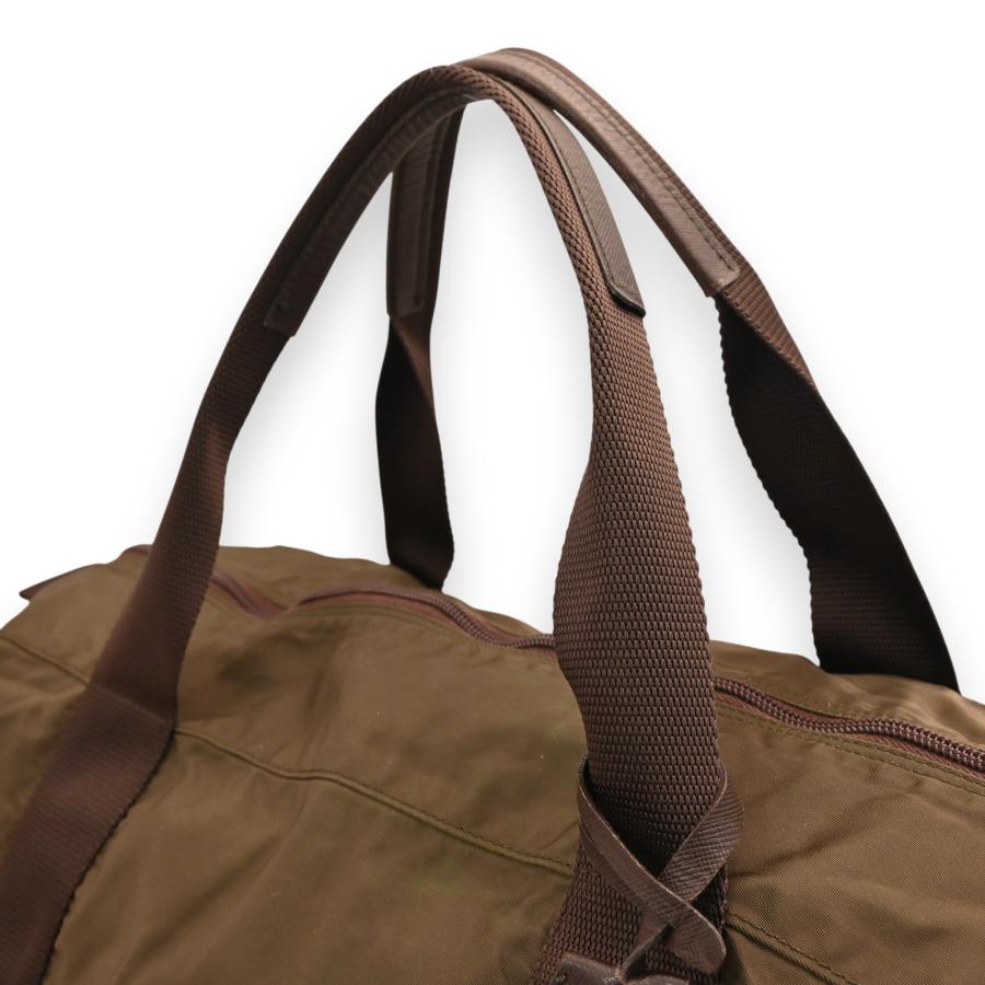 W✨！PRADA ボストンバッグ ナイロン×本革 カーキ 三角ロゴ 大容量 W✨！PRADA ボストンバッグ ナイロン×本革 カーキ 三角ロゴ 大容量 W