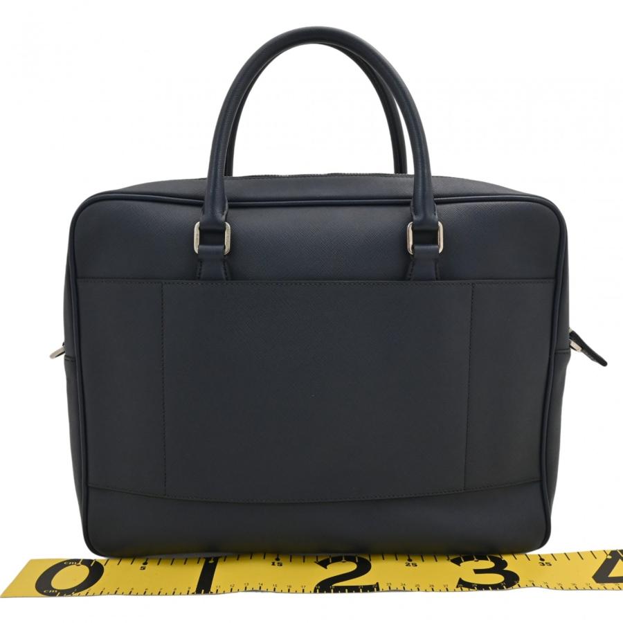 美品PRADAプラダ　サフィアーノ三角ロゴレザー　ビジネスバッグ書類鞄ブリーフ PRADA（プラダ） 【中古】プラダ 三角ロゴ サフィアーノ ブリーフ