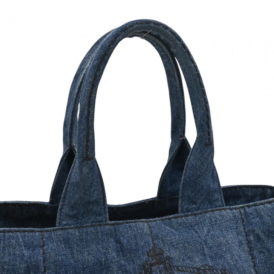 PRADA（プラダ） 【中古】プラダ カナパ トートバッグ ロゴ デニム