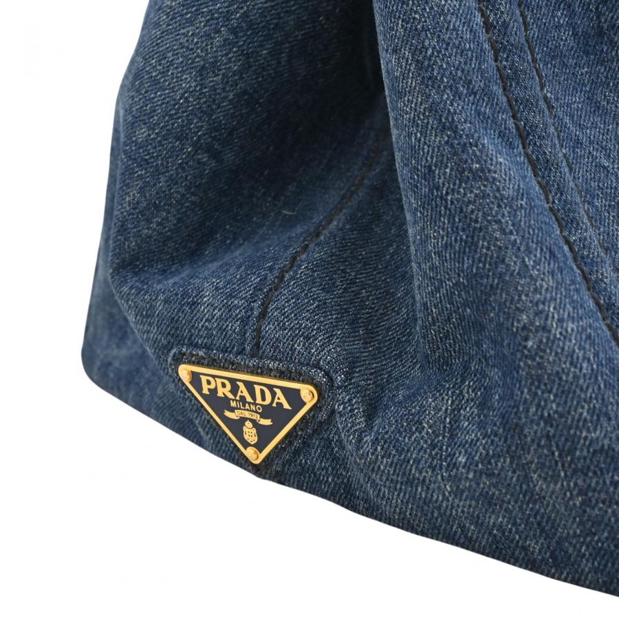 PRADA（プラダ） 【中古】プラダ カナパ トートバッグ ロゴ デニム