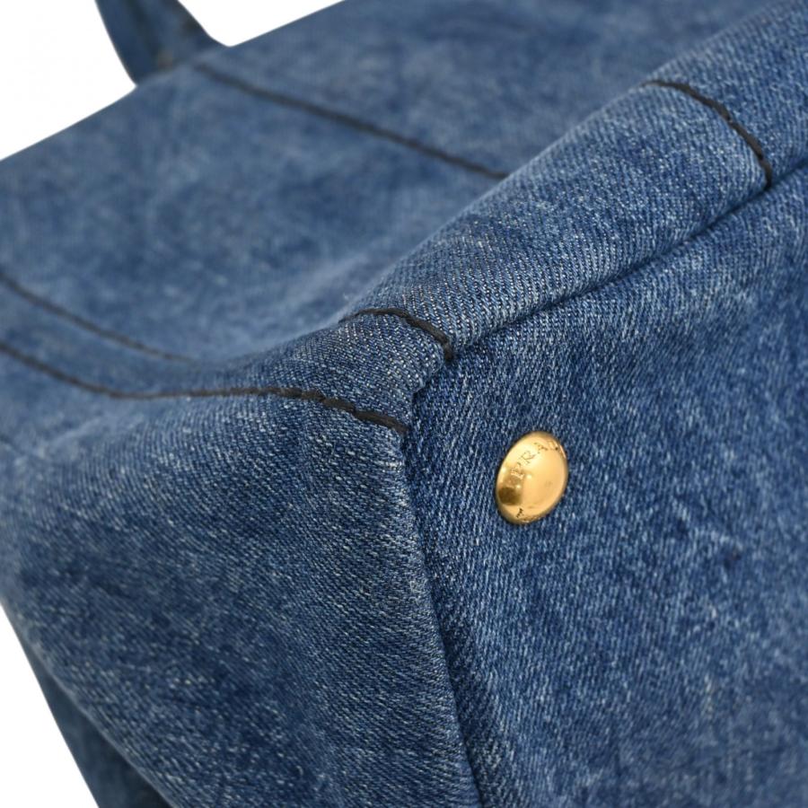 PRADA（プラダ） 【中古】プラダ カナパ トートバッグ ロゴ デニム