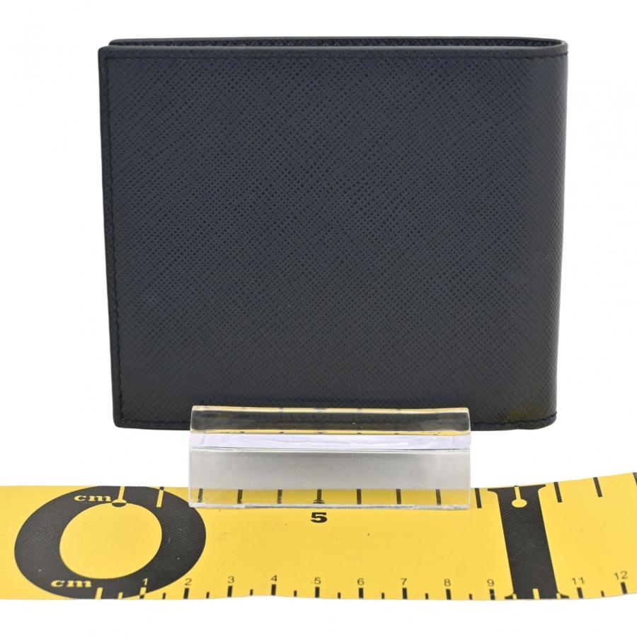PRADA サフィアーノレザー 三つ折り財布 ブラック【中古】 PRADA（プラダ） 【中古】プラダ 二つ折り財布 サフィアーノ レザー