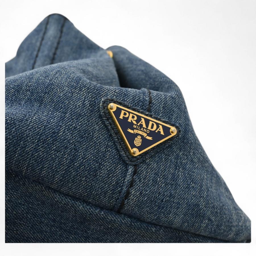 PRADA カナパ　デニム　スタッズ　トート　キャンバス　バッグ　プラダ PRADA カナパ デニム スタッズ トート キャンバス バッグ プラダ