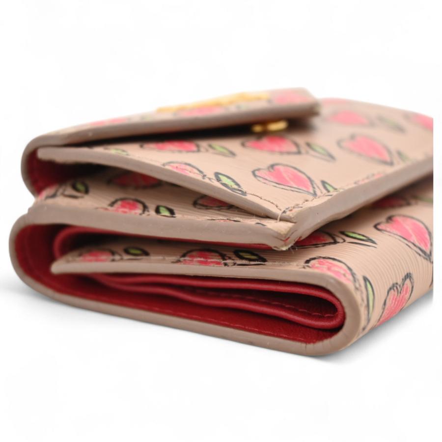 PRADA プラダ 3つ折り財布 ハート×フラワー Bランク pr9511hg : アース  