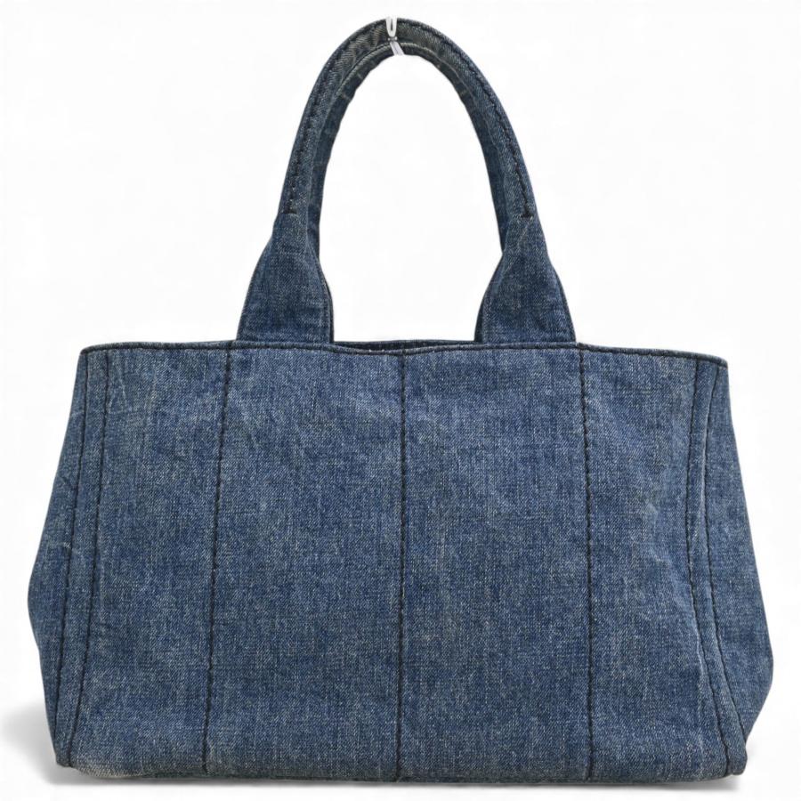 PRADA（プラダ） カナパ デニム トートバッグ ハンドバッグ ブルー B