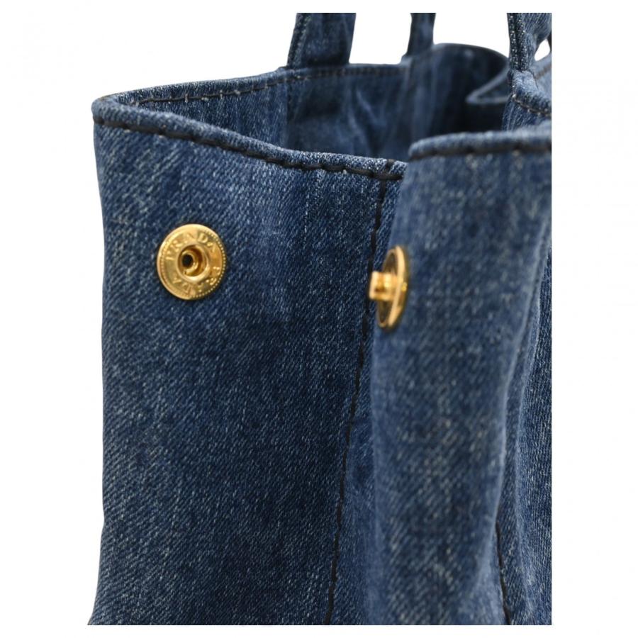 PRADA（プラダ） カナパ デニム トートバッグ ハンドバッグ ブルー B  