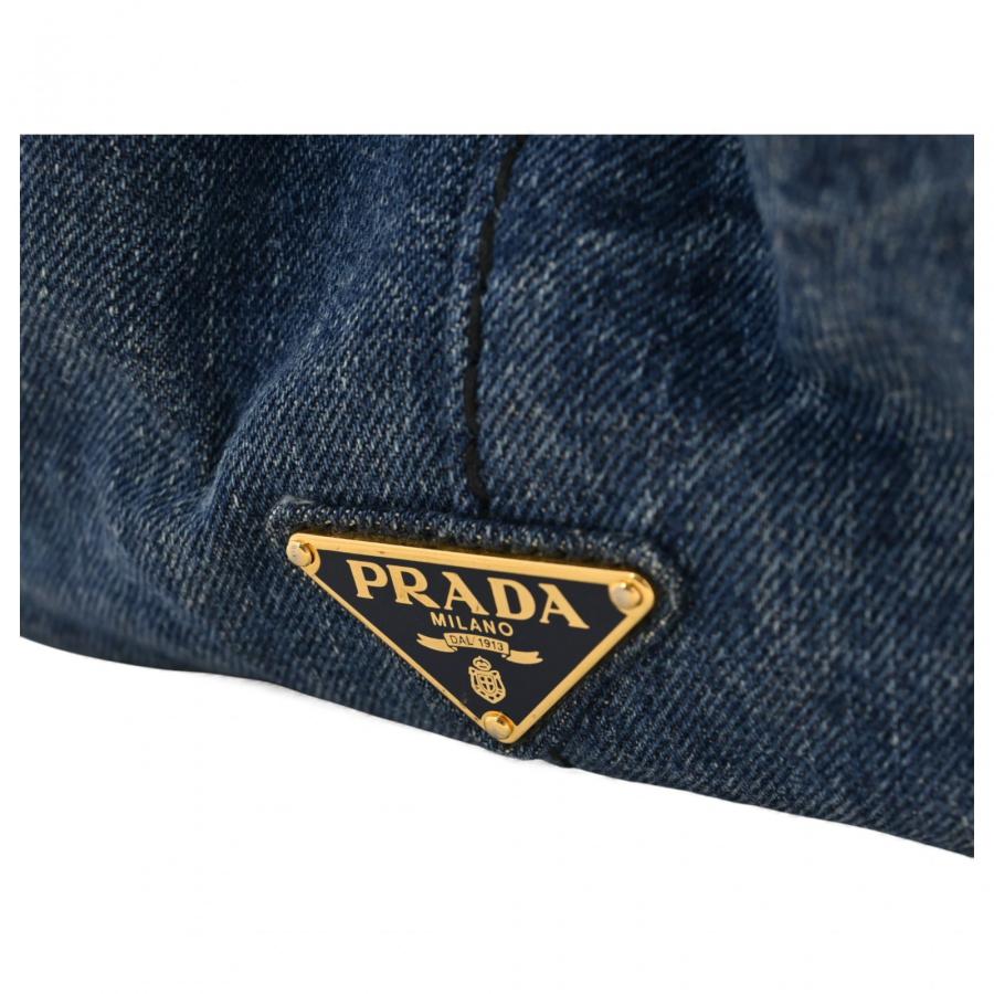 PRADA（プラダ） カナパ デニム トートバッグ ハンドバッグ ブルー B  