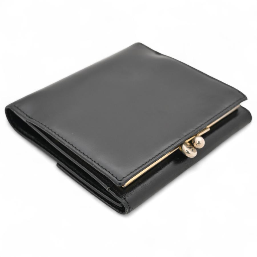 フェラガモ レザー 折りたたみ財布 ブラック×ゴールド Bランク