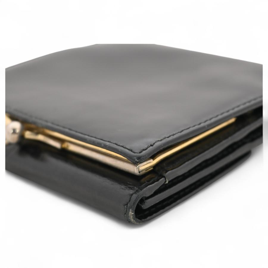 フェラガモ レザー 折りたたみ財布 ブラック×ゴールド Bランク