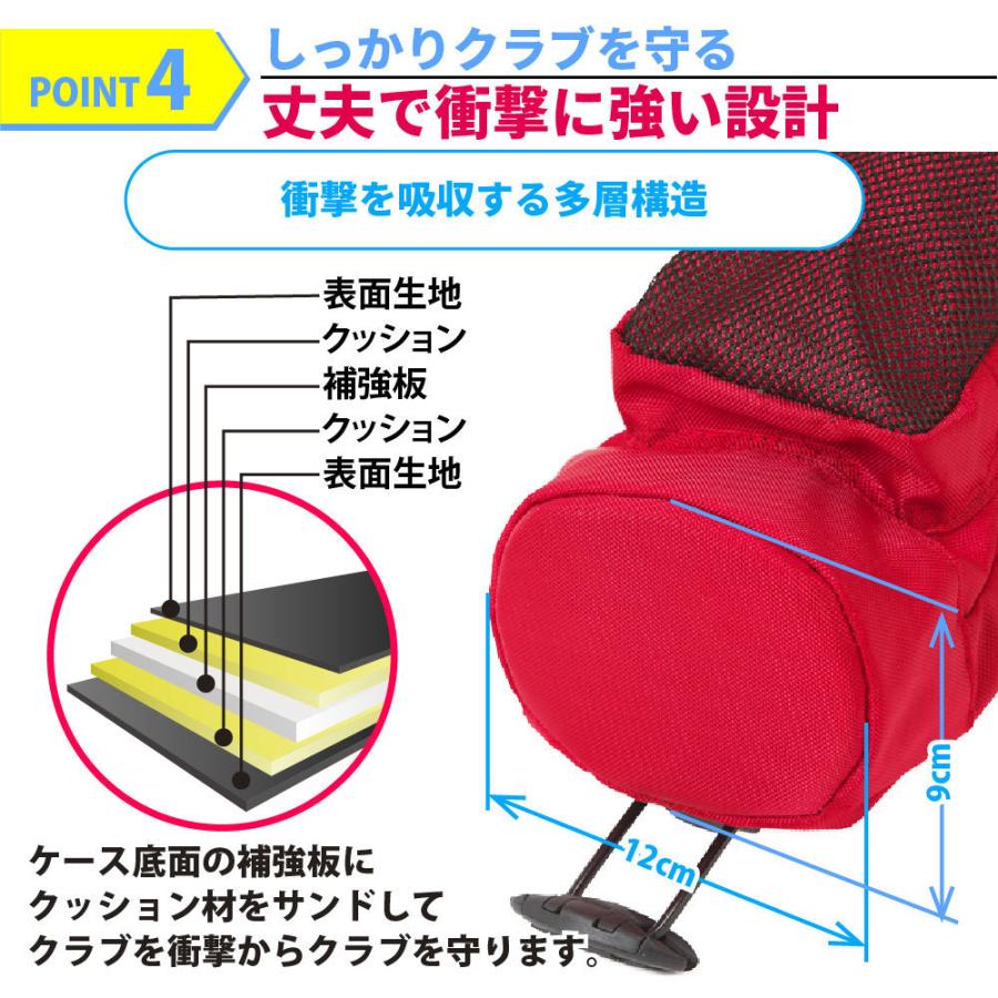 クラブケース セルフスタンド クラブケース スタンド ゴルフ クラブケース ゴルフバッグ 練習用 ゴルフ スタンドバッグ スタンドクラブケース フード付き｜first-penguin｜17