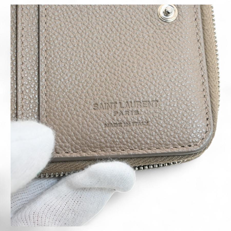 Yves Saint Laurent サンローラン 二つ折り財布 レザー ブラウン A