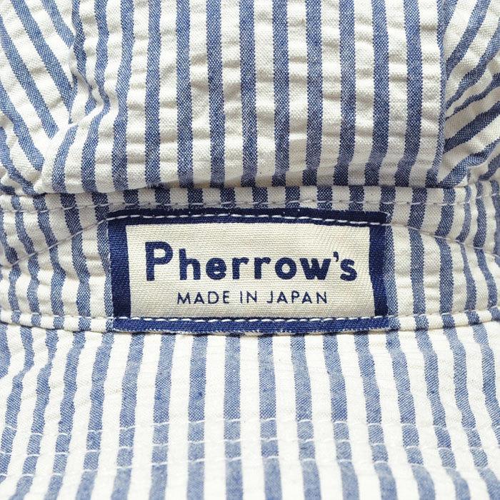 希少 21SS PHERROW'S シアサッカー チェーン刺繍 40s Pherrow's（フェローズ） キャップ 21S-PPWC1 シアサッカー ワーク