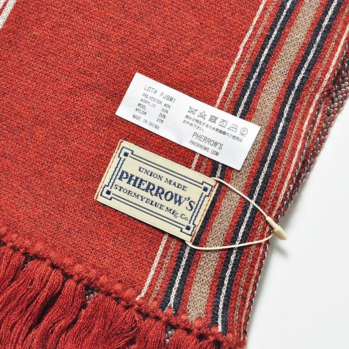 Pherrow's（フェローズ） マフラー 21W-PJBM1 ネイティブ柄 ニット