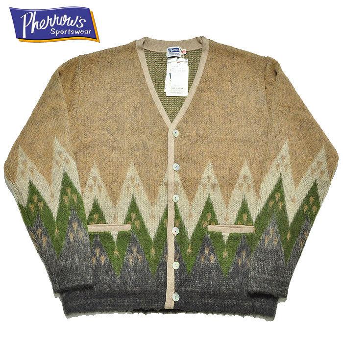 Pherrow's（フェローズ） カーディガン モヘアカーディガン アーガイル