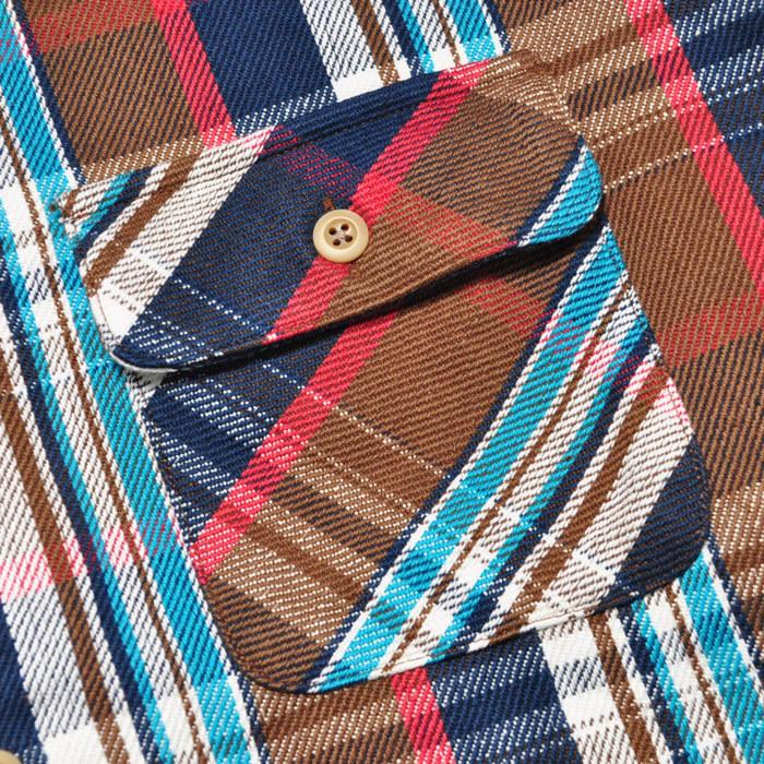 チェスト シャツ ヘビーネルシャツ 26025 M-XL 紺 チェック カジュアル