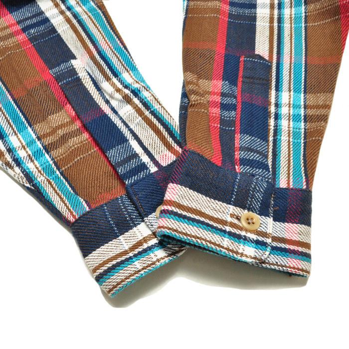 チェスト シャツ ヘビーネルシャツ 26025 M-XL 紺 チェック カジュアル