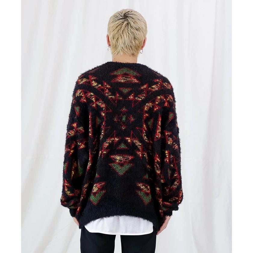 SK様 Iroquois イロコイ ニット 3G WJQ GEOMETRIC PATTERN KNIT 黒