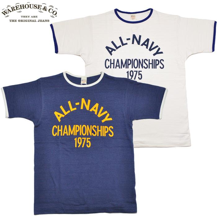 WAREHOUSE（ウエアハウス） Tシャツ Lot 4059 リンガーT ALL NAVY 半袖 