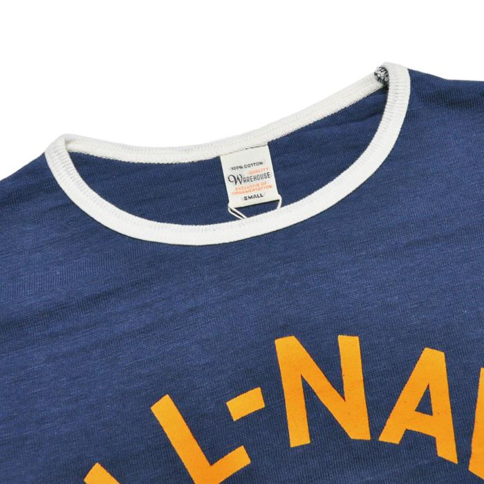 WAREHOUSE（ウエアハウス） Tシャツ Lot 4059 リンガーT ALL NAVY 半袖 